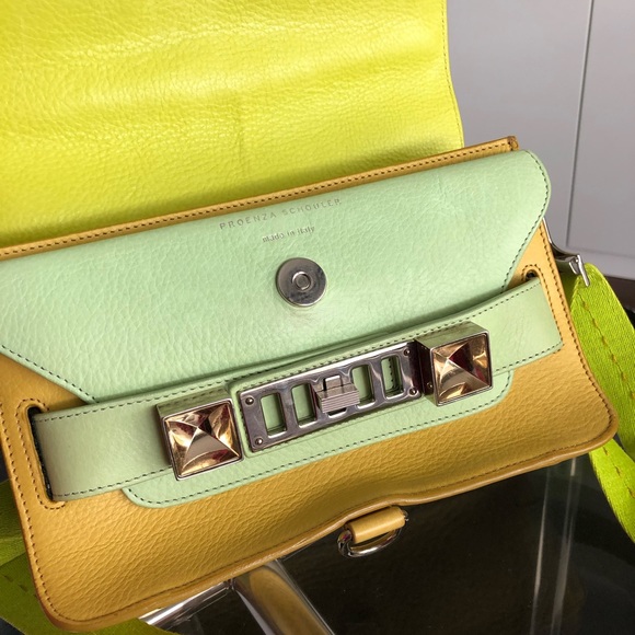 PROENZA SCHOULER Yellow Colorblock Leather PS11 - Picture 5 of 7